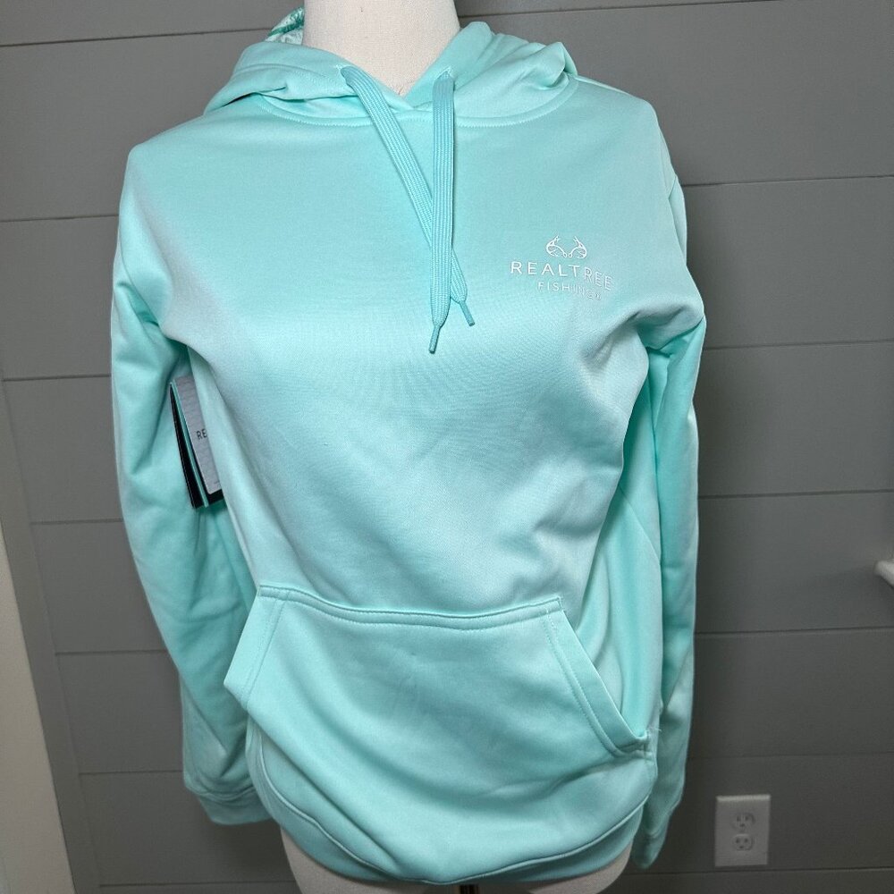 Realtree Fishing Light Blue Water-Resistant Hoodie size S- brand new with tags